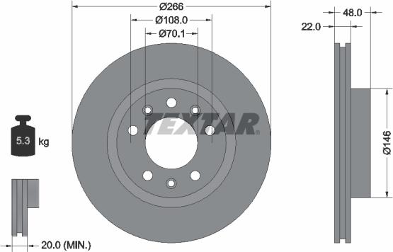 Textar 92269003 - Bremžu diski ps1.lv