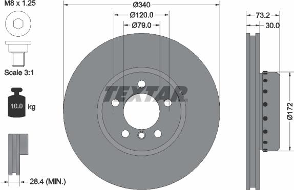 Textar 92264925 - Bremžu diski ps1.lv