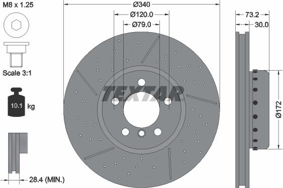 Textar 92265025 - Bremžu diski ps1.lv