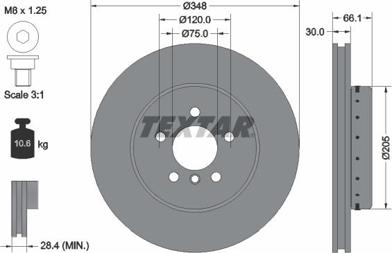 Textar 92265725 - Bremžu diski ps1.lv