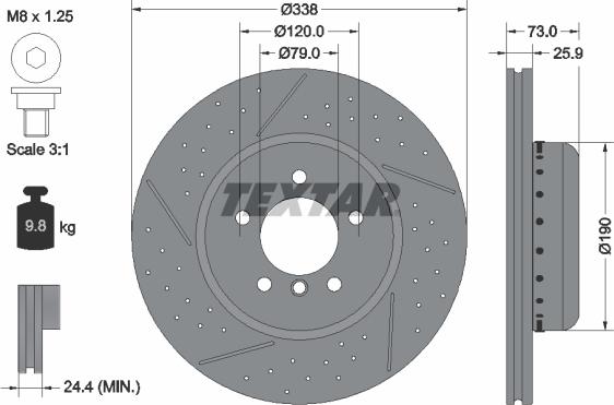 Textar 92266925 - Bremžu diski ps1.lv