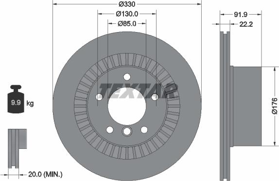 Textar 92261903 - Bremžu diski ps1.lv