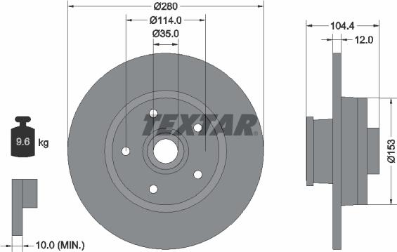 Textar 92268903 - Bremžu diski ps1.lv