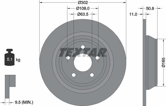 Textar 92268703 - Bremžu diski ps1.lv