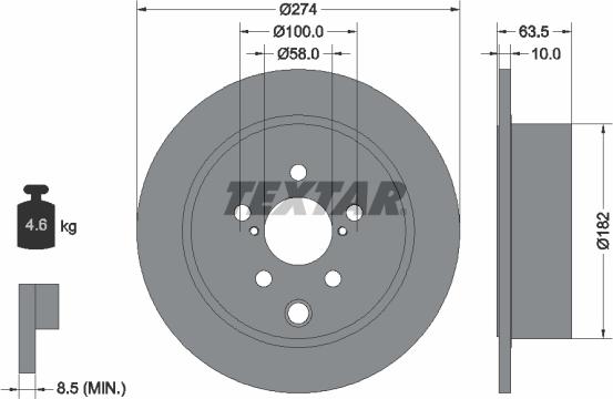 Textar 92262003 - Bremžu diski ps1.lv