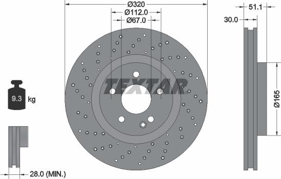 Textar 92262103 - Bremžu diski ps1.lv