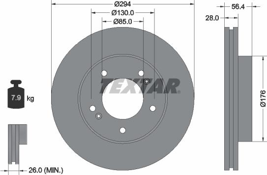 Textar 92203203 - Bremžu diski ps1.lv