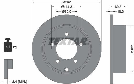 Textar 92202903 - Bremžu diski ps1.lv