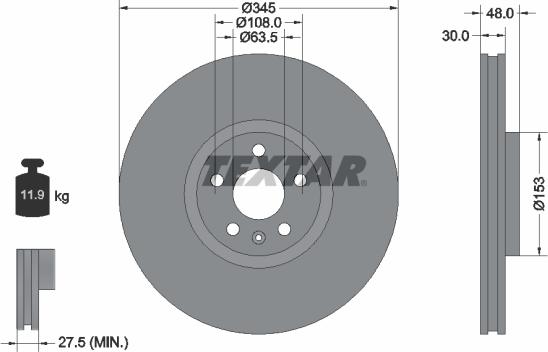 Textar 92289805 - Bremžu diski ps1.lv