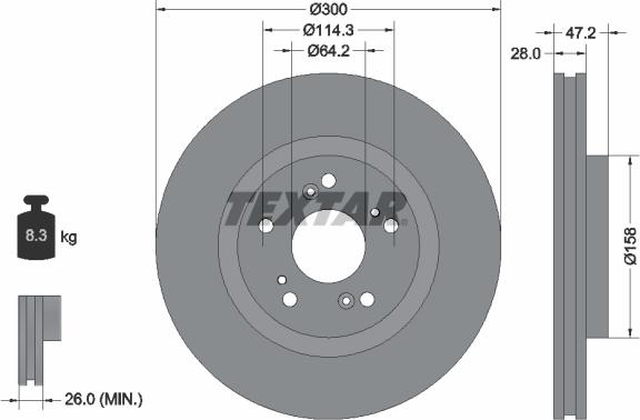 Textar 92284603 - Bremžu diski ps1.lv