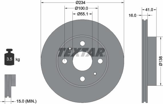 Textar 92285603 - Bremžu diski ps1.lv