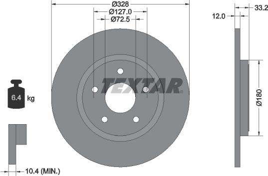 Textar 92286003 - Bremžu diski ps1.lv