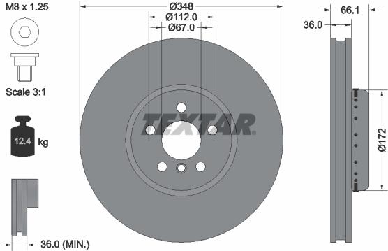 Textar 92288825 - Bremžu diski ps1.lv