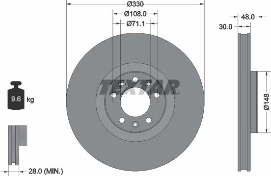 Textar 92283403 - Bremžu diski ps1.lv