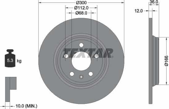 Textar 92282805 - Bremžu diski ps1.lv