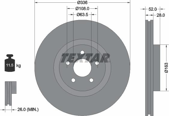 Textar 92282305 - Bremžu diski ps1.lv