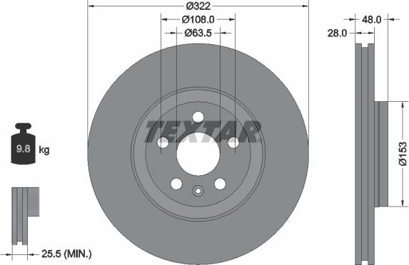 Textar 92287405 - Bremžu diski ps1.lv