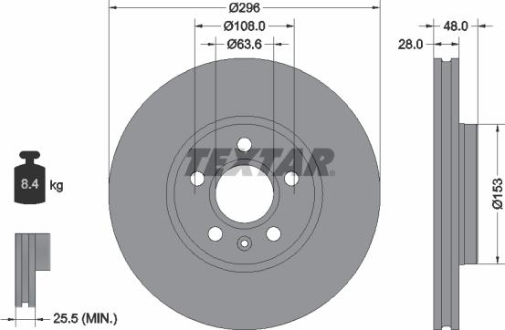 Textar 92287505 - Bremžu diski ps1.lv