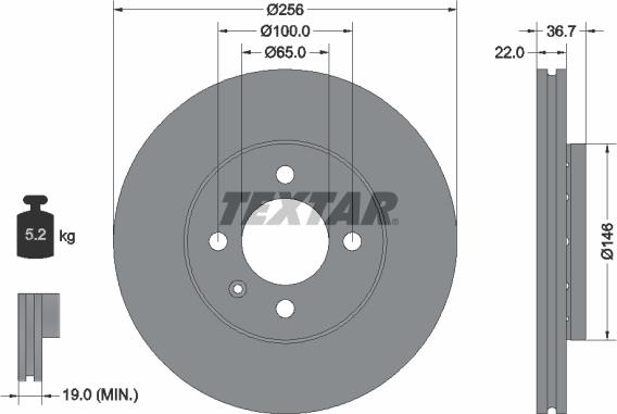 Textar 92287003 - Bremžu diski ps1.lv