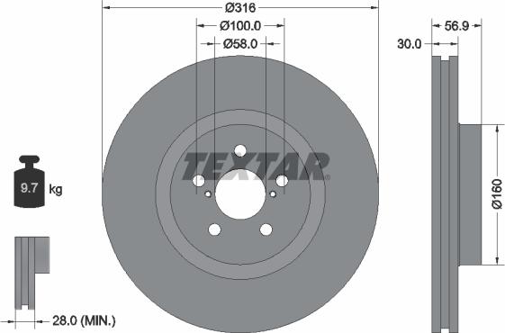 Textar 92236503 - Bremžu diski ps1.lv