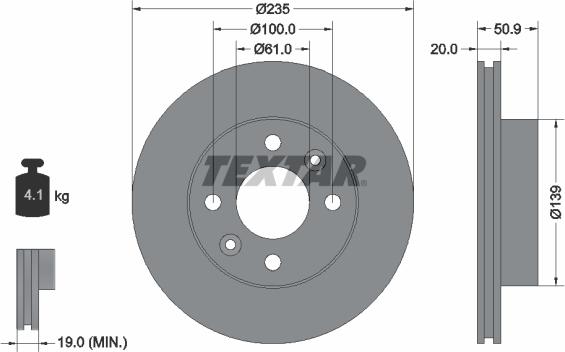 Textar 92236100 - Bremžu diski ps1.lv