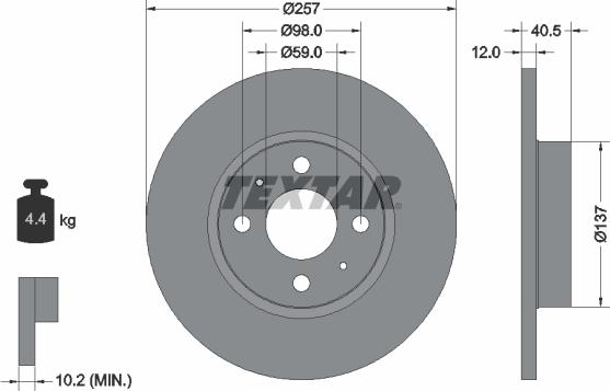 Textar 92236703 - Bremžu diski ps1.lv