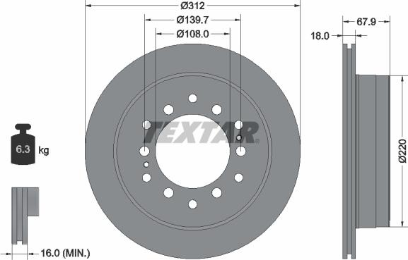 Textar 92231003 - Bremžu diski ps1.lv