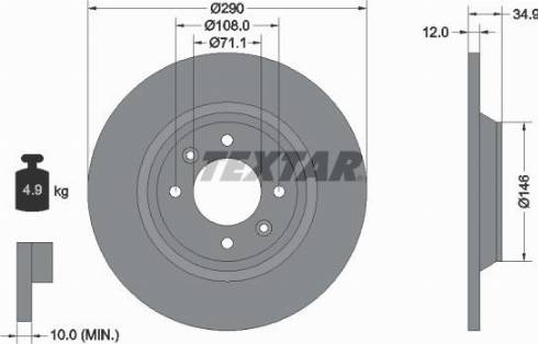 Textar 92231300 - Bremžu diski ps1.lv