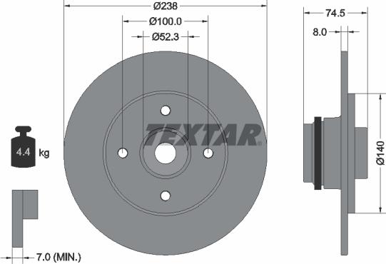 Textar 92231700 - Bremžu diski ps1.lv