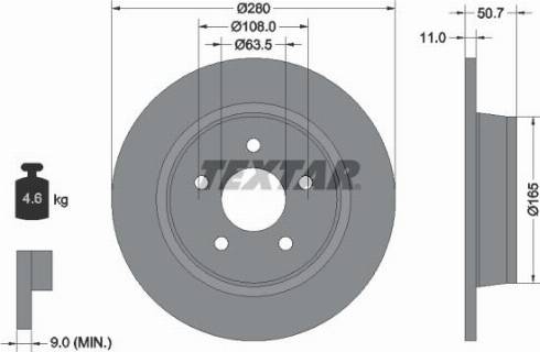 Textar 92238900 - Bremžu diski ps1.lv