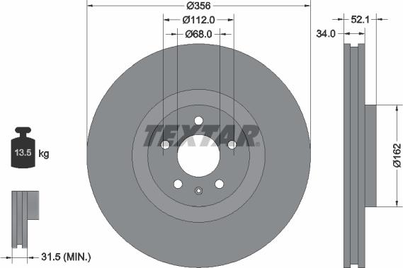 Textar 92238205 - Bremžu diski ps1.lv