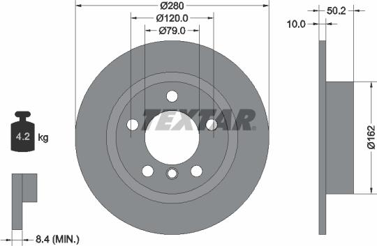 Textar 92238705 - Bremžu diski ps1.lv