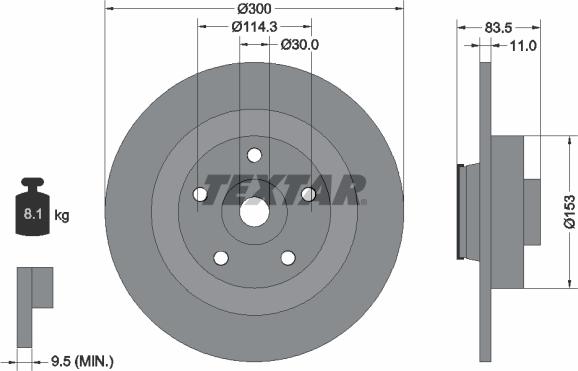 Textar 92233103 - Bremžu diski ps1.lv