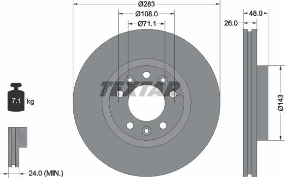 Textar 92232503 - Bremžu diski ps1.lv