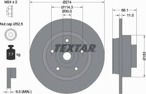 Textar 92232600 - Bremžu diski ps1.lv