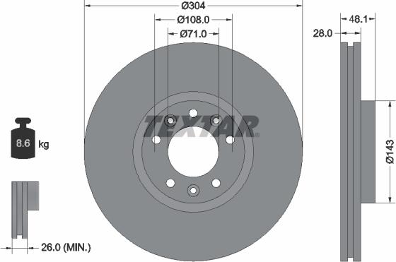 Textar 92232305 - Bremžu diski ps1.lv