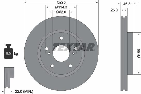 Textar 92232703 - Bremžu diski ps1.lv