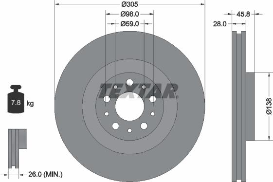 Textar 92237600 - Bremžu diski ps1.lv