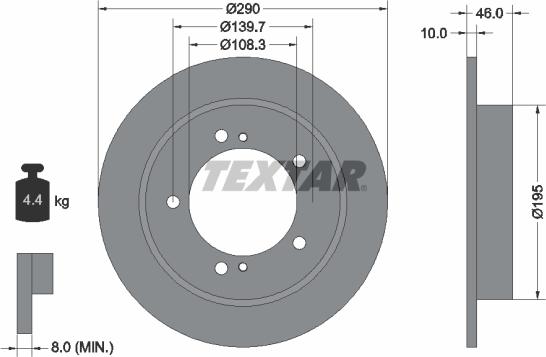 Textar 92237300 - Bremžu diski ps1.lv