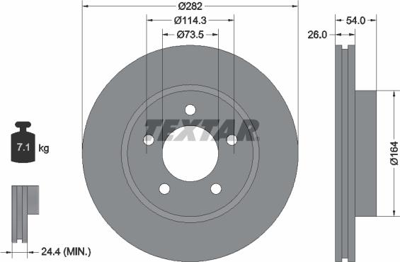 Textar 92229903 - Bremžu diski ps1.lv