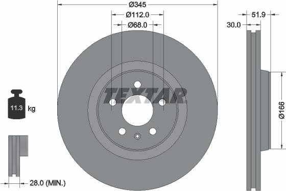 Textar 92229205 - Bremžu diski ps1.lv