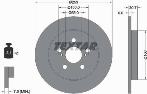 Textar 92224000 - Bremžu diski ps1.lv