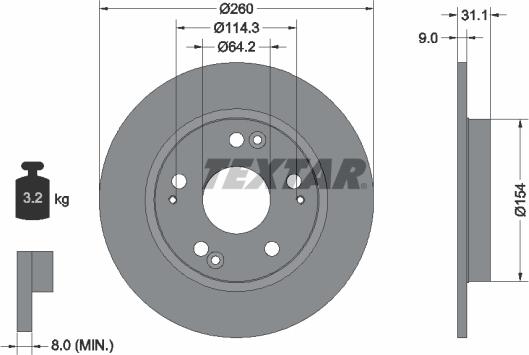 Textar 92224103 - Bremžu diski ps1.lv