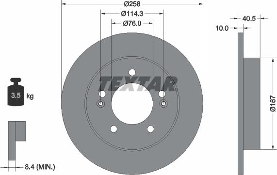 Textar 92226103 - Bremžu diski ps1.lv