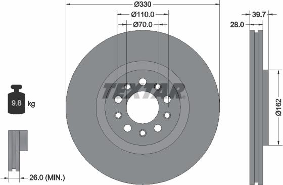 Textar 92220903 - Bremžu diski ps1.lv