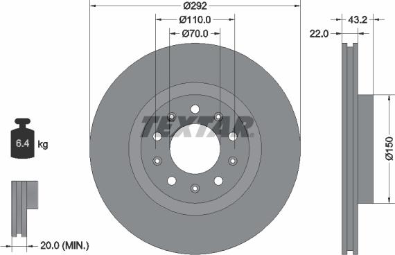 Textar 92221103 - Bremžu diski ps1.lv