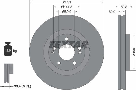 Textar 92221700 - Bremžu diski ps1.lv