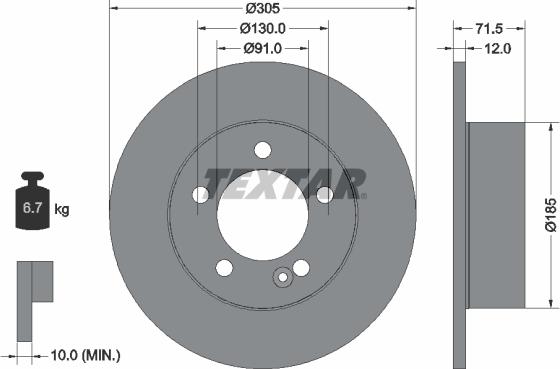 Textar 92228800 - Bremžu diski ps1.lv