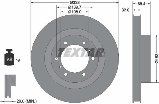 Textar 92223903 - Bremžu diski ps1.lv