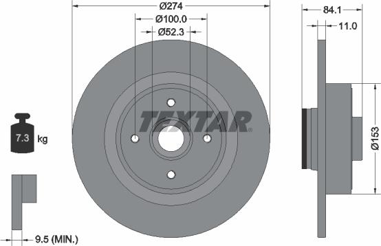 Textar 92223200 - Bremžu diski ps1.lv